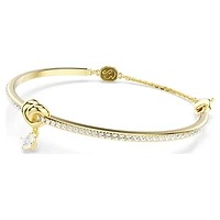 Lifelong bangle, Round cut, Heart, White, Gold-tone plated by SWAROVSKI