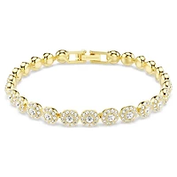 Una Angelic bracelet, Round cut, White, Gold-tone plated by SWAROVSKI
