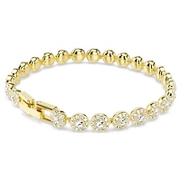 Una Angelic bracelet, Round cut, White, Gold-tone plated by SWAROVSKI