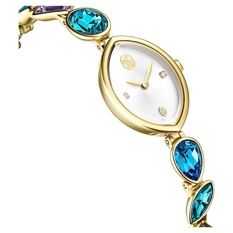 Gema watch, Crystal bracelet, Gold tone, Gold-tone finish by SWAROVSKI