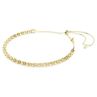 Dextera necklace, Round cut, White, Gold-tone finish by SWAROVSKI