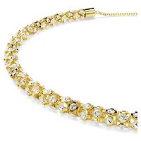 Dextera necklace, Round cut, White, Gold-tone finish by SWAROVSKI
