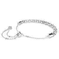 Dextera bracelet, Round cut, White, Stainless steel by SWAROVSKI