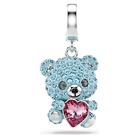Idyllia charm, Mixed cuts, Teddy, Blue, Rhodium plated by SWAROVSKI