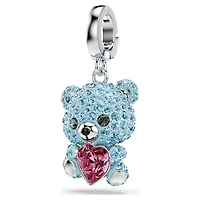 Idyllia charm, Mixed cuts, Teddy, Blue, Rhodium plated by SWAROVSKI