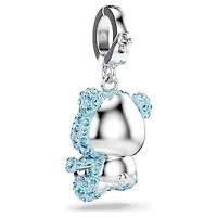 Idyllia charm, Mixed cuts, Teddy, Blue, Rhodium plated by SWAROVSKI