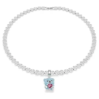 Idyllia charm, Mixed cuts, Teddy, Blue, Rhodium plated by SWAROVSKI