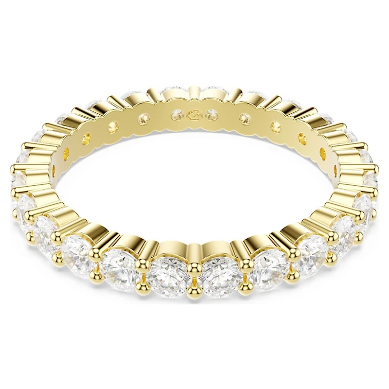 Matrix Vittore band ring, Round cut, White, Gold-tone plated by SWAROVSKI