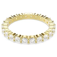 Matrix Vittore band ring, Round cut, White, Gold-tone plated by SWAROVSKI
