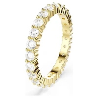 Matrix Vittore band ring, Round cut, White, Gold-tone plated by SWAROVSKI