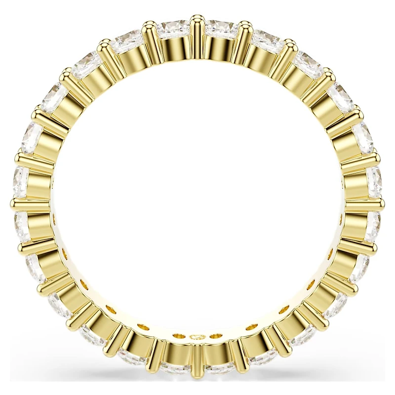 Matrix Vittore band ring, Round cut, White, Gold-tone plated by SWAROVSKI