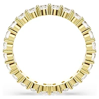 Matrix Vittore band ring, Round cut, White, Gold-tone plated by SWAROVSKI