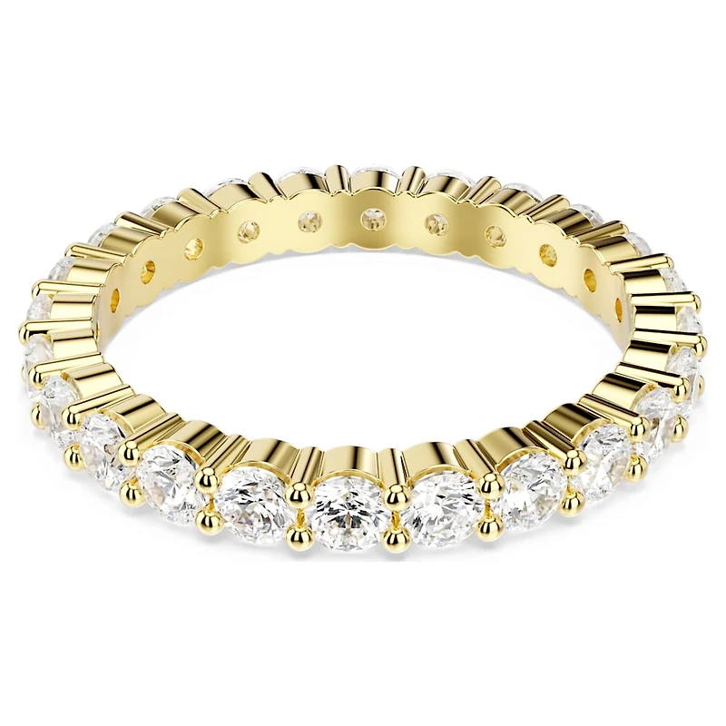 Matrix Vittore band ring, Round cut, White, Gold-tone plated by SWAROVSKI