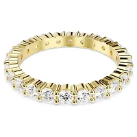 Matrix Vittore band ring, Round cut, White, Gold-tone plated by SWAROVSKI