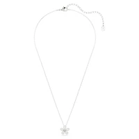 Tough pendant, Pavé, Flower, White, Mixed metal finish by SWAROVSKI