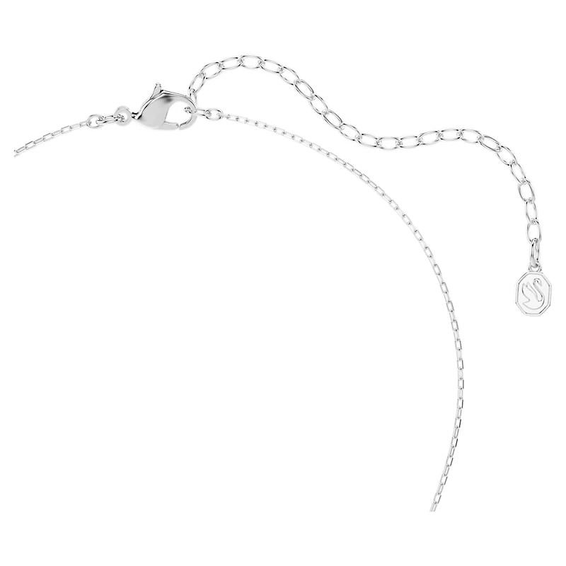 Tough pendant, Pavé, Flower, White, Mixed metal finish by SWAROVSKI