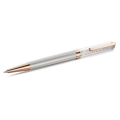 Crystalline ballpoint pen, Grey, Grey lacquered, rose gold-tone plated by SWAROVSKI