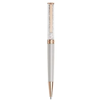 Crystalline ballpoint pen, Gray, Gray lacquered, Rose gold-tone plated by SWAROVSKI