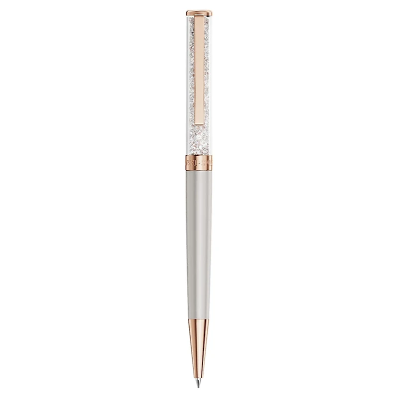 Crystalline ballpoint pen, Grey, Grey lacquered, rose gold-tone plated by SWAROVSKI