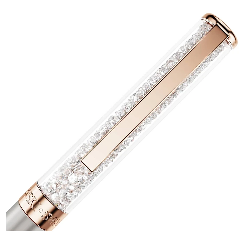 Crystalline ballpoint pen, Gray, Gray lacquered, Rose gold-tone plated by SWAROVSKI