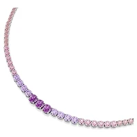 Matrix necklace, Gradient of round cuts, Multicoloured, Rhodium plated by SWAROVSKI