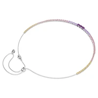 Matrix necklace, Gradient of round cuts, Multicoloured, Rhodium plated by SWAROVSKI