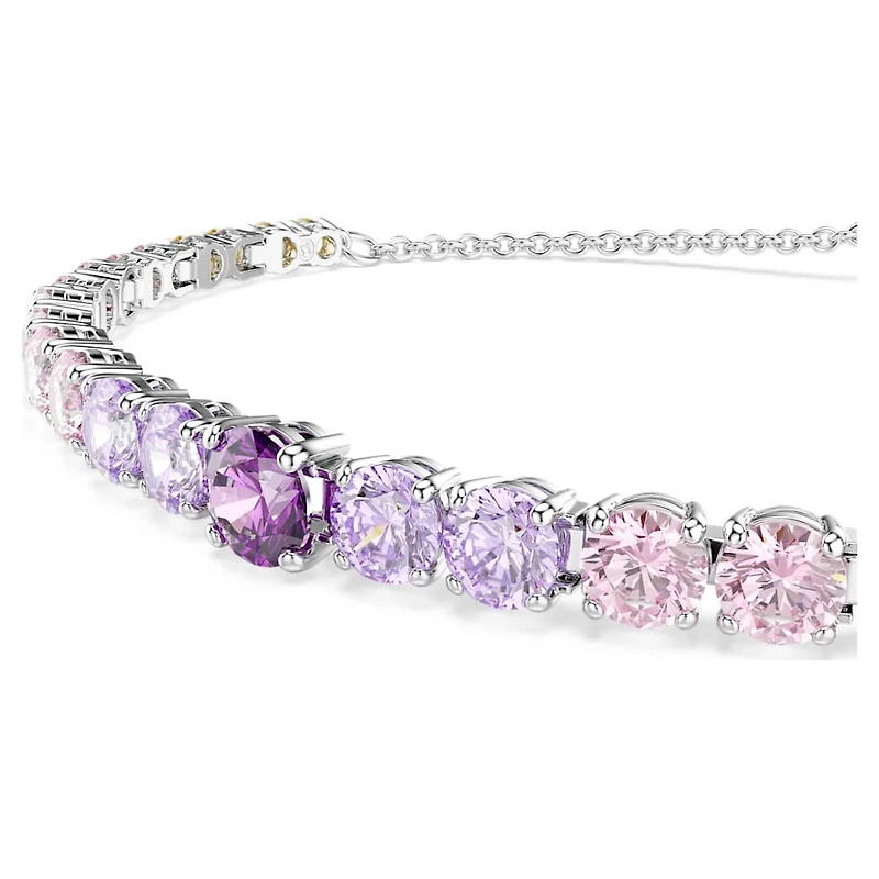 Matrix bracelet, Gradient of round cuts, Multicoloured, Rhodium plated by SWAROVSKI