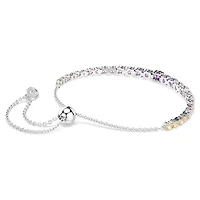 Matrix bracelet, Gradient of round cuts, Multicoloured, Rhodium plated by SWAROVSKI