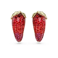 Idyllia clip earrings, Red, Gold-tone plated by SWAROVSKI