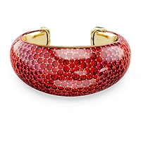 Idyllia cuff, Red, Gold-tone plated by SWAROVSKI