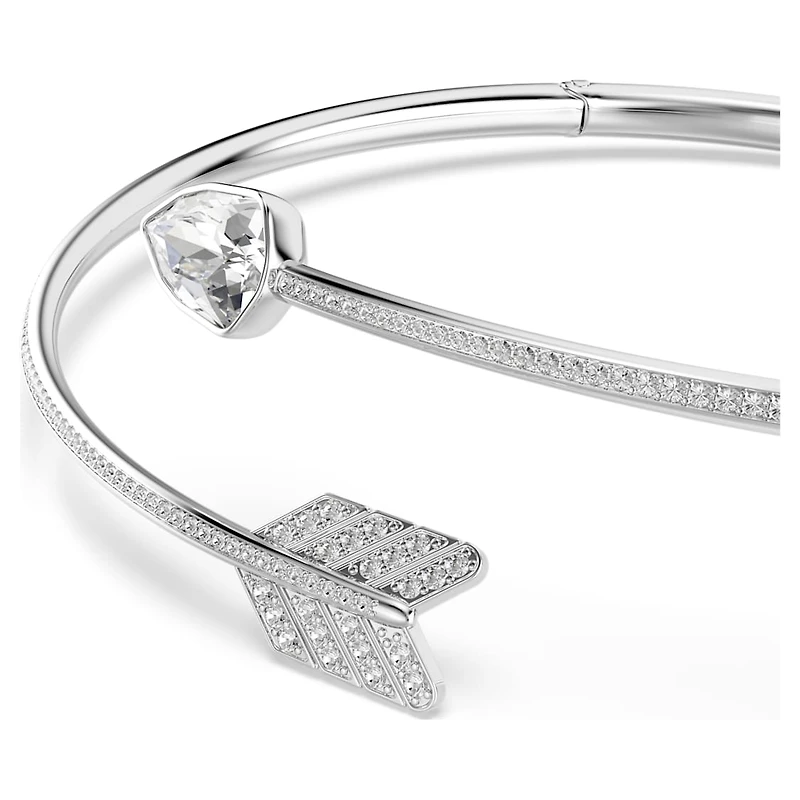 Idyllia choker, Mixed cuts, Arrow, White, Rhodium plated by SWAROVSKI