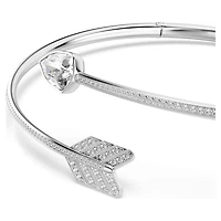 Idyllia choker, Mixed cuts, Arrow, White, Rhodium plated by SWAROVSKI