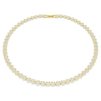 Una Angelic necklace, Round cut, Small, White, Gold-tone plated by SWAROVSKI