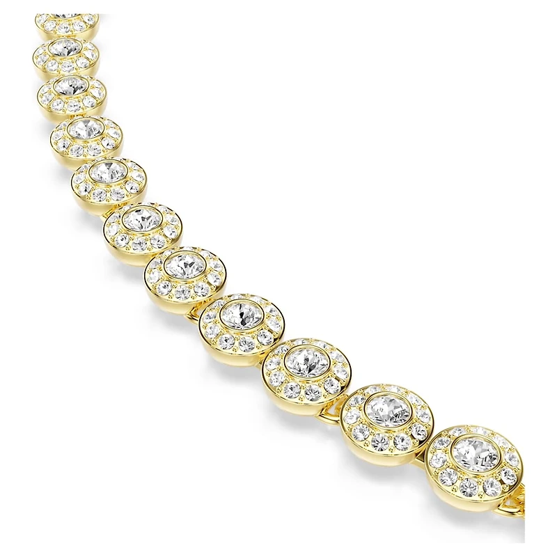 Una Angelic necklace, Round cut, Small, White, Gold-tone plated by SWAROVSKI