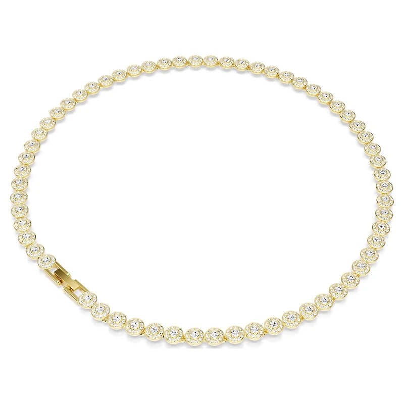 Una Angelic necklace, Round cut, Small, White, Gold-tone plated by SWAROVSKI
