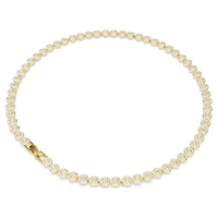 Una Angelic necklace, Round cut, Small, White, Gold-tone plated by SWAROVSKI