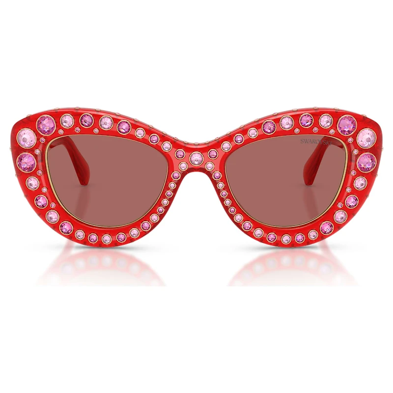 Sunglasses, Cat-eye shape, SK6060, Red by SWAROVSKI
