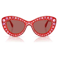 Sunglasses, Cat-eye shape, SK6060, Red by SWAROVSKI
