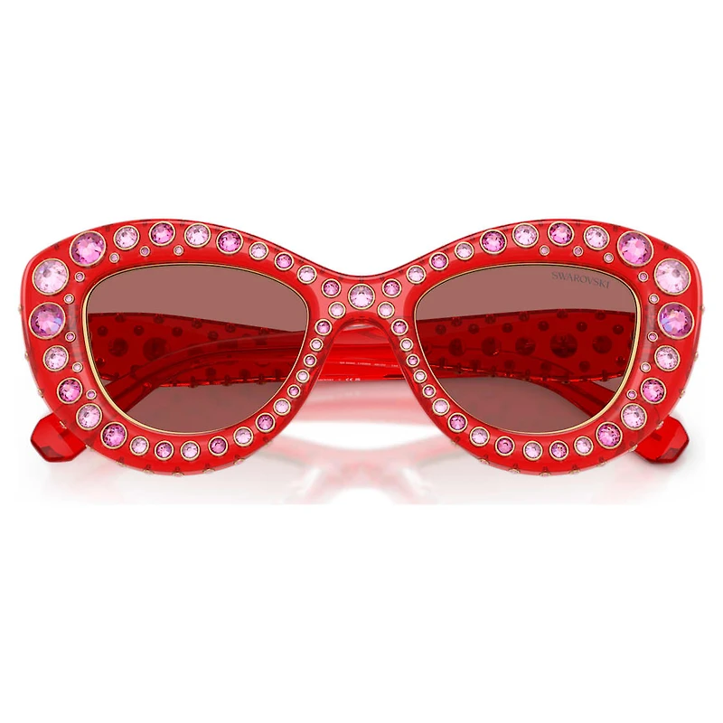 Sunglasses, Cat-eye shape, SK6060, Red by SWAROVSKI