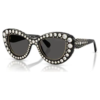 Sunglasses, Cat-Eye shape, SK6060, Silver Tone by SWAROVSKI