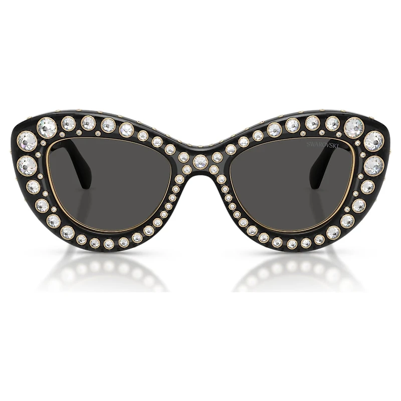 Sunglasses, Cat-eye shape, SK6060, Silver tone by SWAROVSKI
