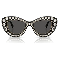 Sunglasses, Cat-eye shape, SK6060, Silver tone by SWAROVSKI