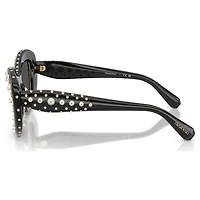 Sunglasses, Cat-eye shape, SK6060, Silver tone by SWAROVSKI