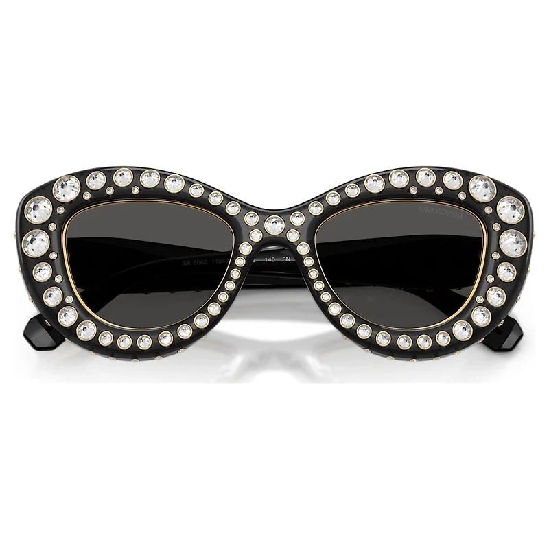 Sunglasses, Cat-eye shape, SK6060, Silver tone by SWAROVSKI