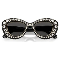 Sunglasses, Cat-eye shape, SK6060, Silver tone by SWAROVSKI