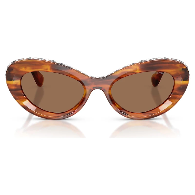 Sunglasses, Cat-Eye shape, SK6061U, Brown by SWAROVSKI