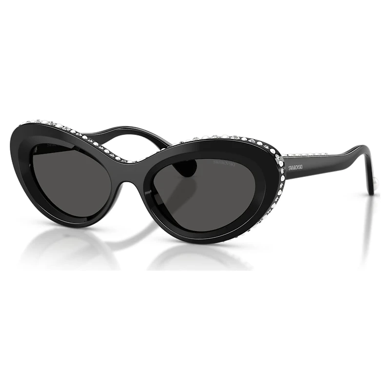 Sunglasses, Cat-Eye shape, SK6061U, Black by SWAROVSKI