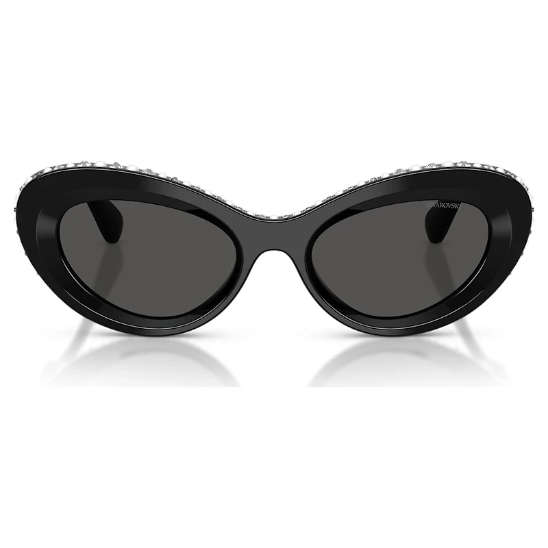 Sunglasses, Cat-Eye shape, SK6061U, Black by SWAROVSKI