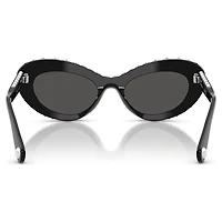 Sunglasses, Cat-Eye shape, SK6061U, Black by SWAROVSKI