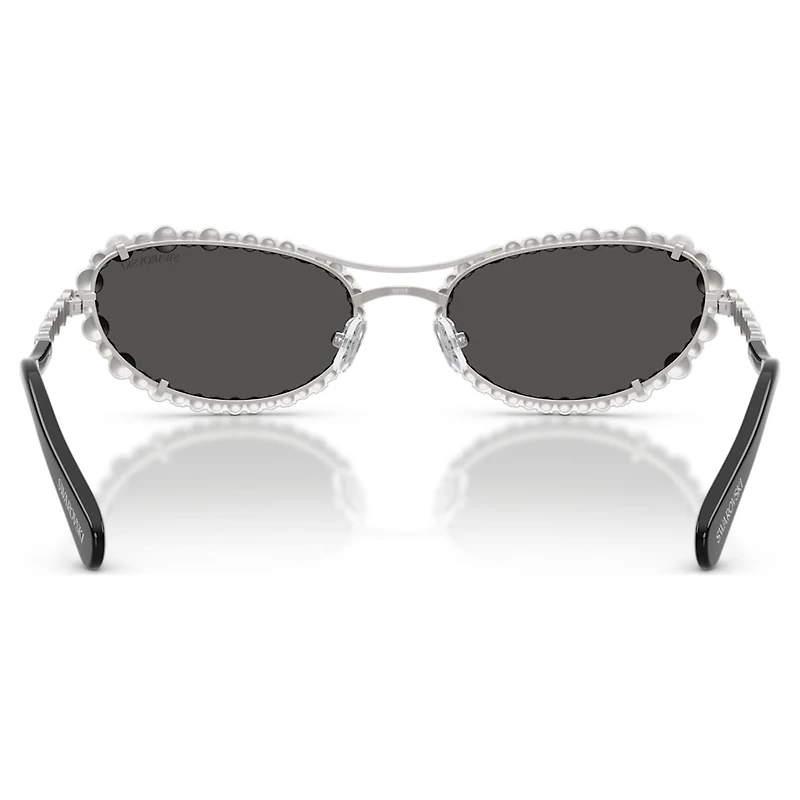 Sunglasses, Oval shape, 2 in 1 clip-on, SK7044, Silver Tone by SWAROVSKI
